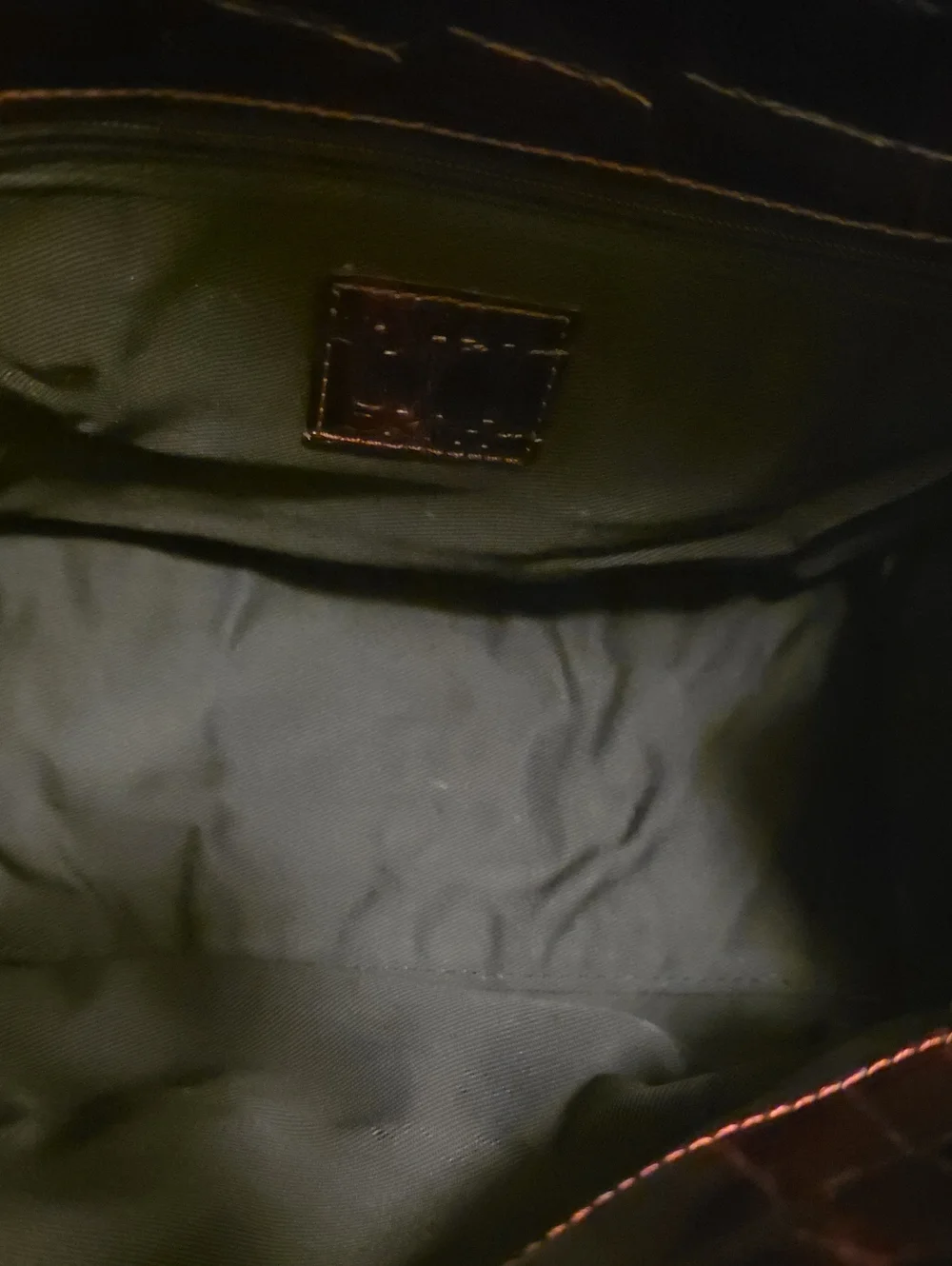 Vintage City DKNY Deep Purple Crocodile Embossed Top Handle Bag Tote EUC